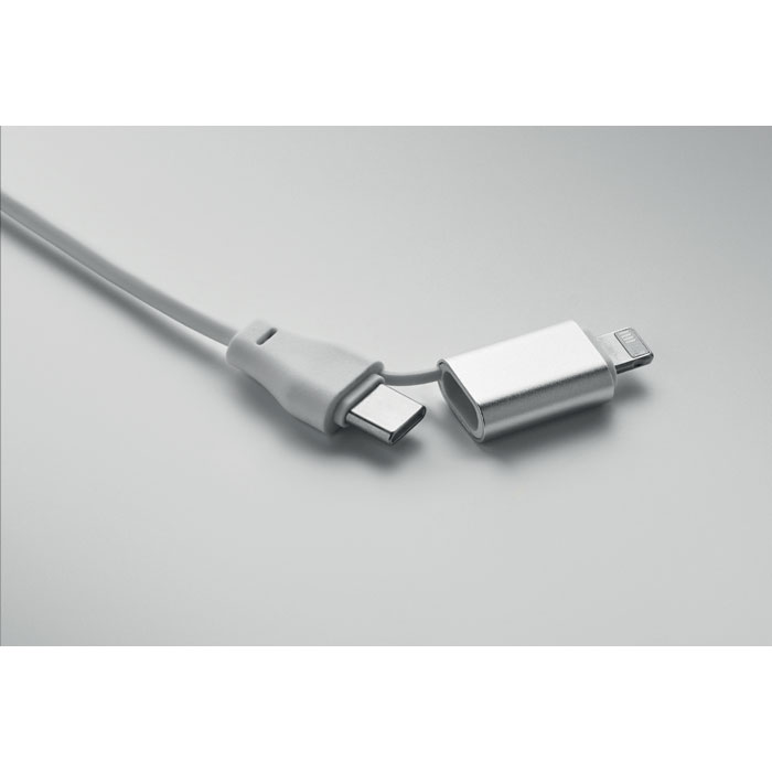 Portachiavi con cavo 4 in 1 60W Bianco item picture 3