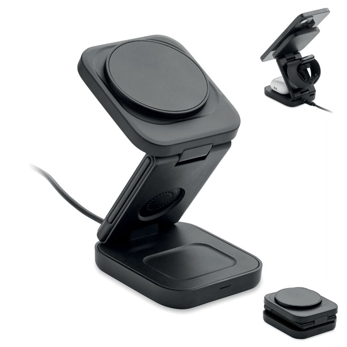 3in1 foldable charging station Nero item picture front