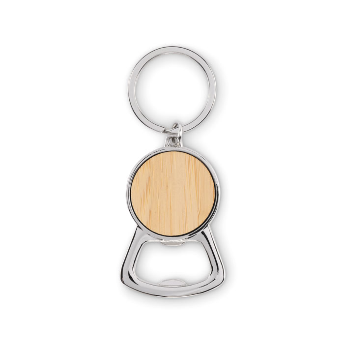 Recycled aluminium key ring Legno item picture side