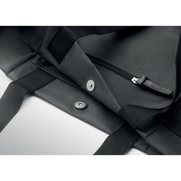 Borsa a tracolla in RPET 600D Nero item detail picture