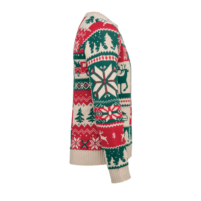 Christmas knitted sweater S-M Beige item picture back