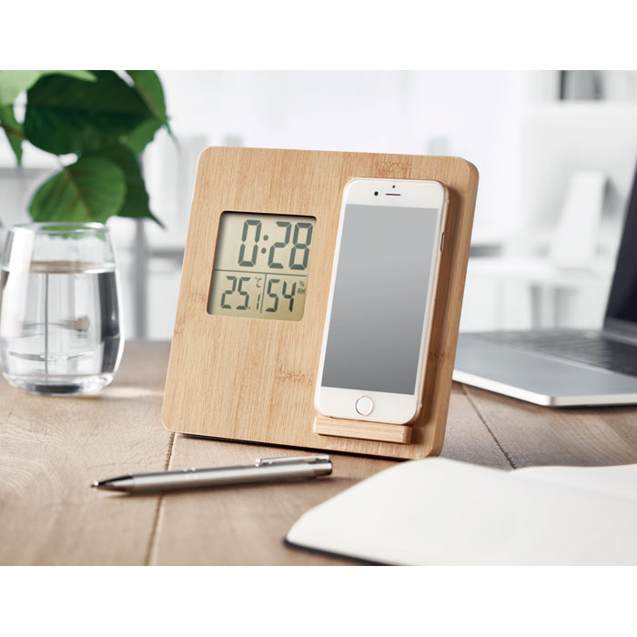 Stazione meteo in bamboo wood item ambiant picture