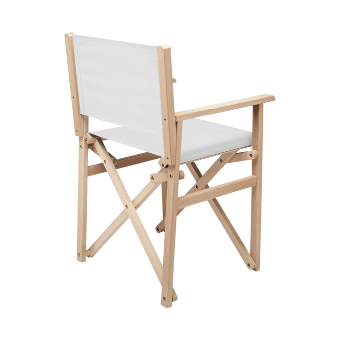 Foldable wooden beach chair Bianco item picture back