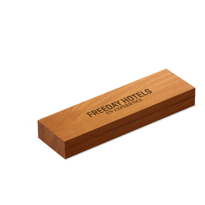 Laser pointer in wooden box Argento item picture printed
