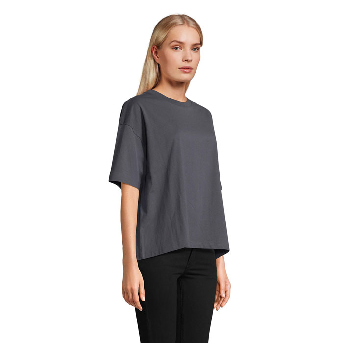 BOXY WOMEN OVERSIZE T-SHIRT Grigio Topo item picture side