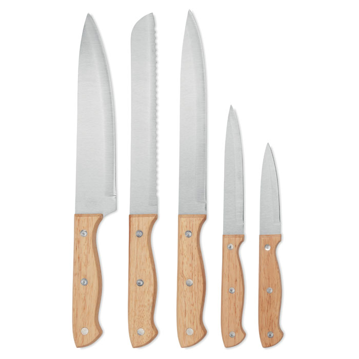 5 piece knife set in base Legno item picture top