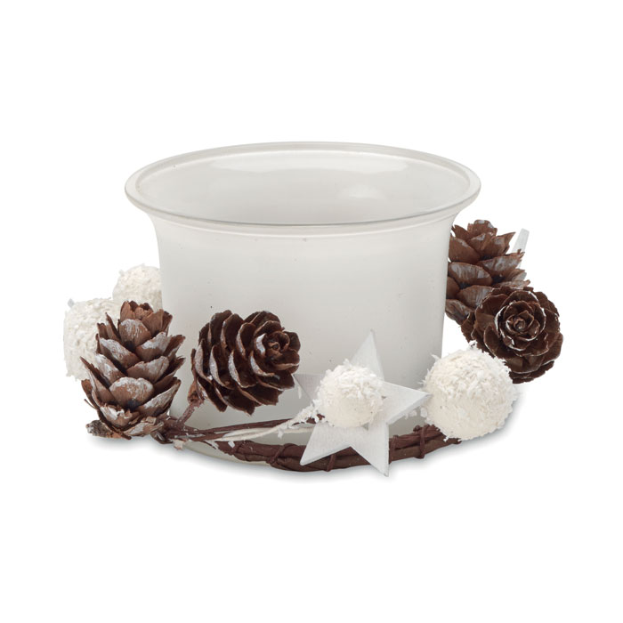 Christmas candle holder Bianco item picture back