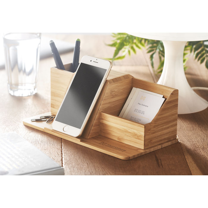 Caricatore wireless da tavolo 1 wood item picture printed