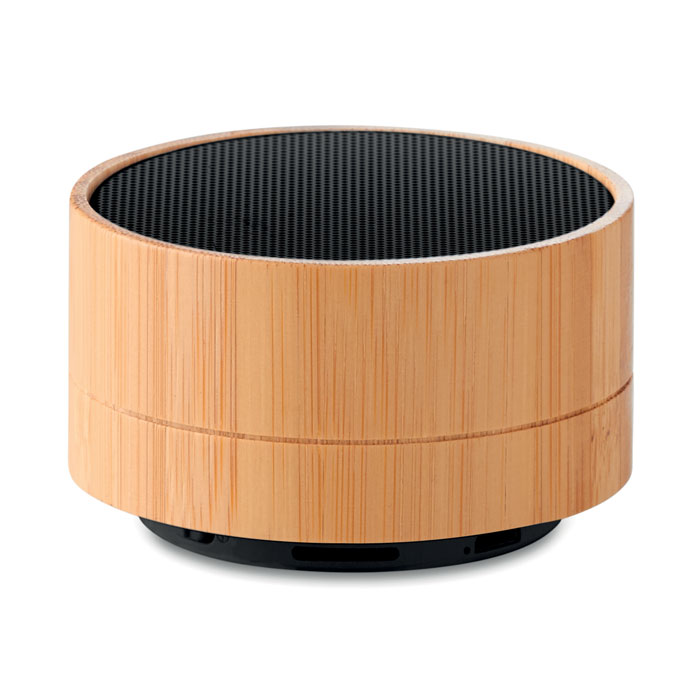 Speaker wireless in bamboo black item picture back