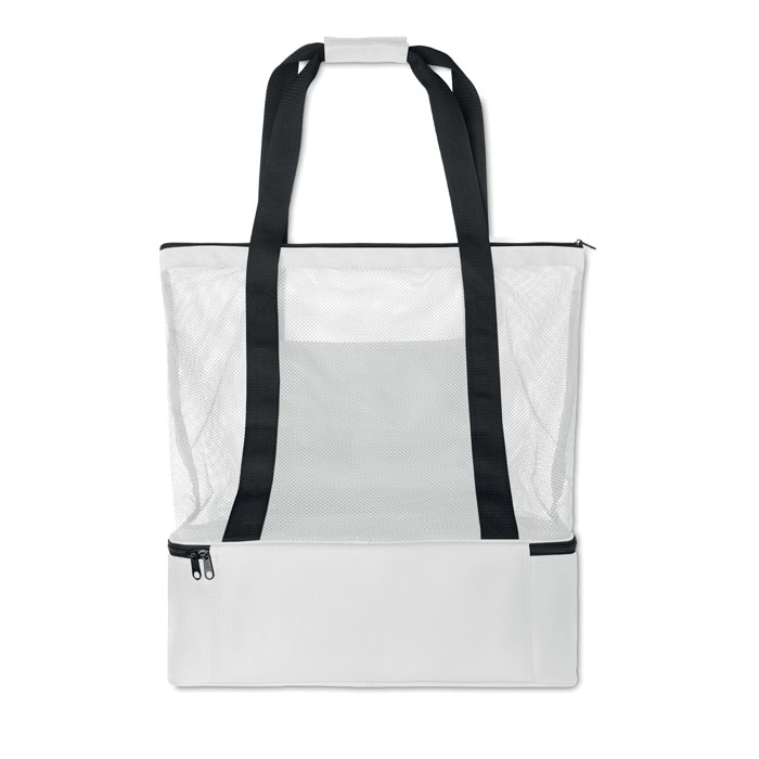 Mesh Shopping bag in 600D RPET Bianco item picture back