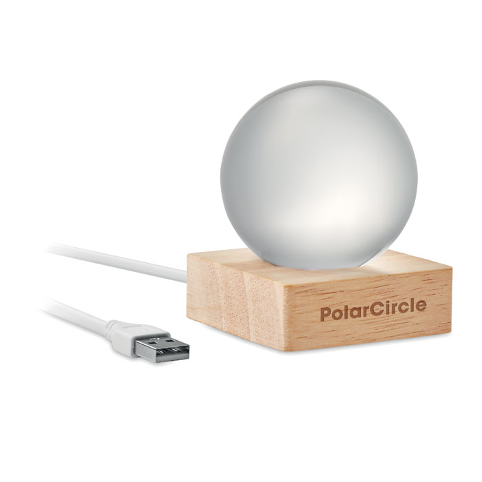 Palla di vetro a LED Legno item picture 2