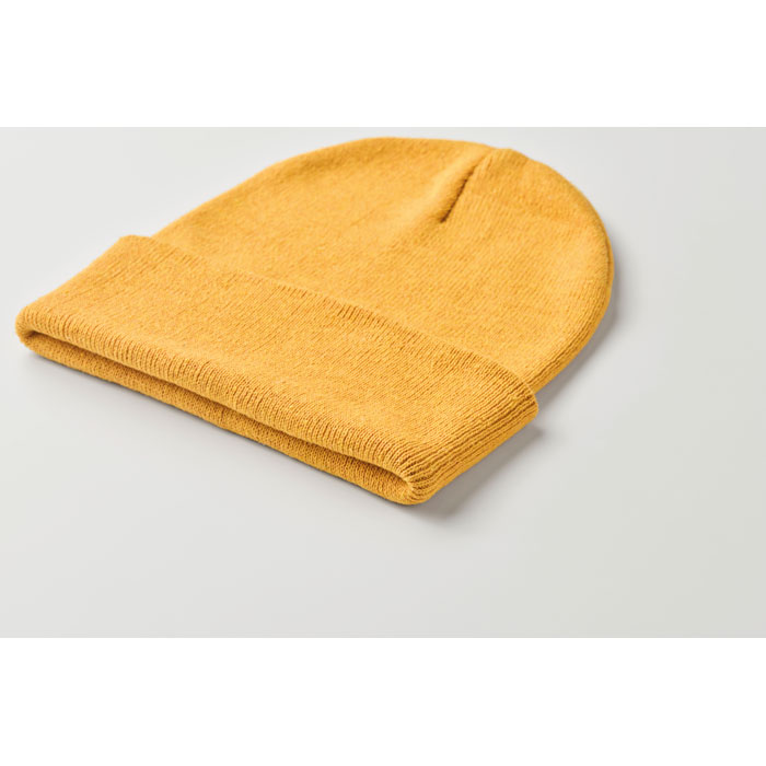 Knitted beanie with cuff Giallo item detail picture