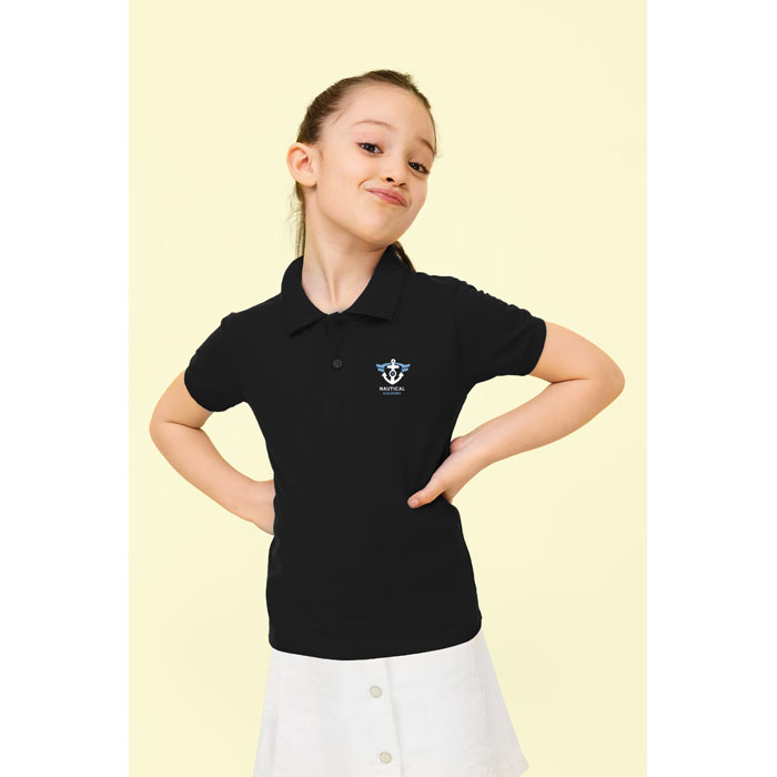 PERFECT KIDS POLO 180g grey melange item picture printed