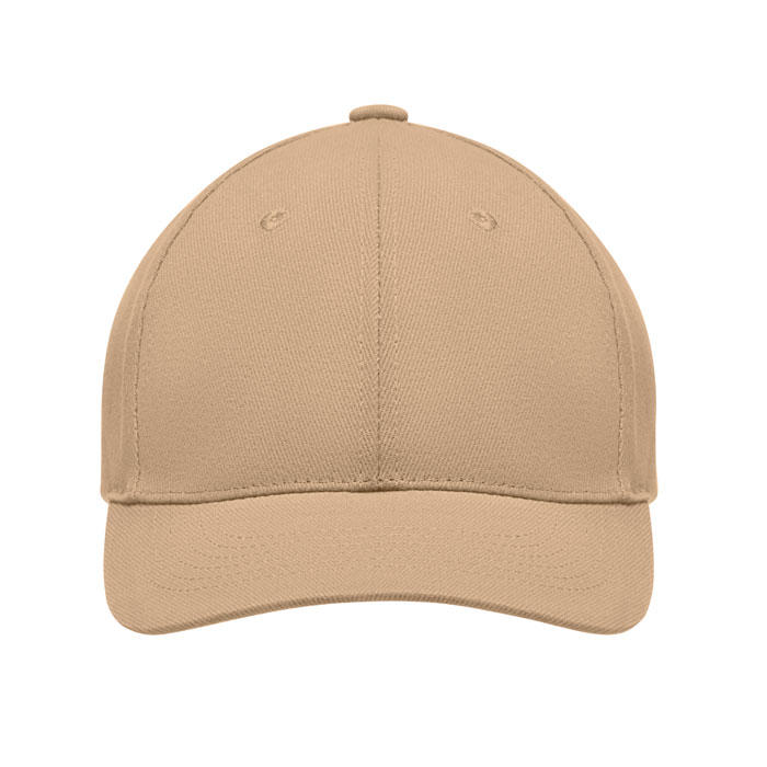 Brushed heavy cotton 6 panel Ba Beige item picture side