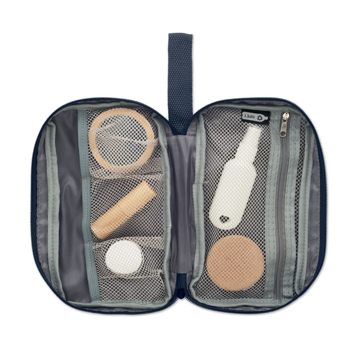 Beauty case 600D RPET Francese Navy item picture top