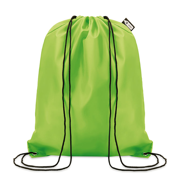 190T RPET drawstring bag Lime item picture front