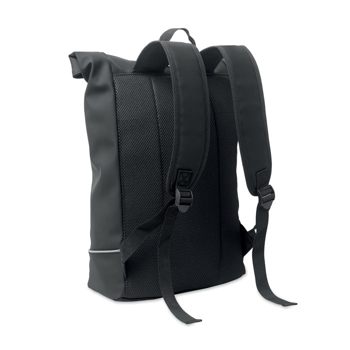 Laptop 15" roll top PU backpack Nero item picture 7