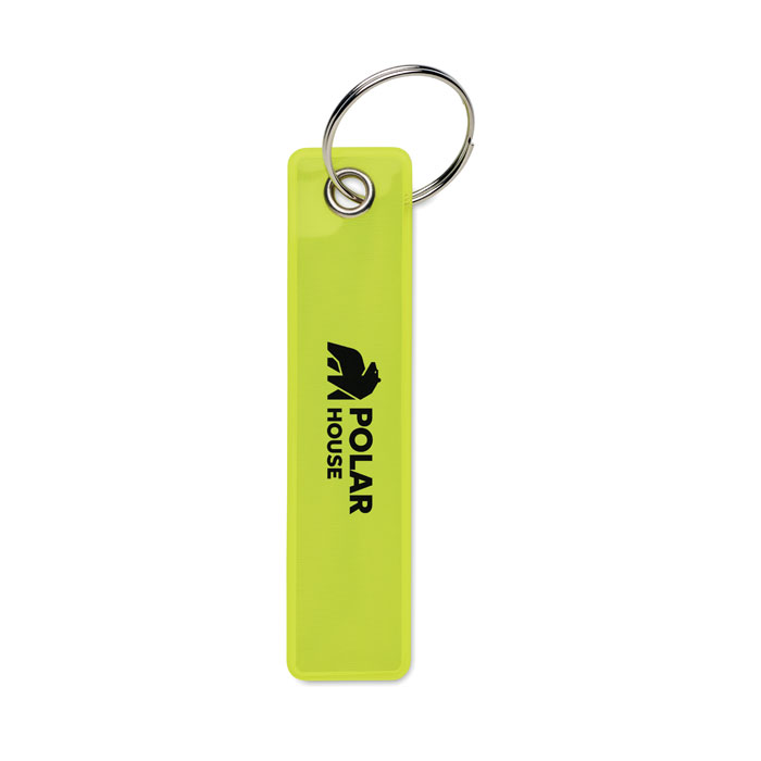 Reflective key ring in PVC Giallo Neon item picture printed