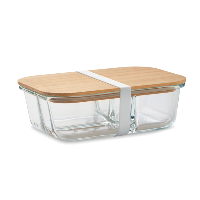 Glass lunch box with bamboo lid Trasparente item picture back