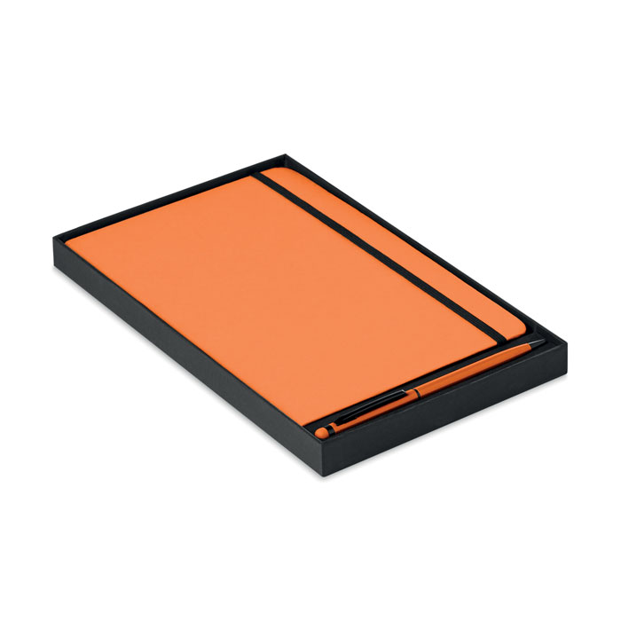 Set notebook orange item picture side