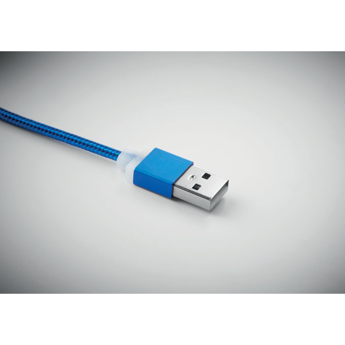 key ring with USB type C cable Blu Royal item picture top