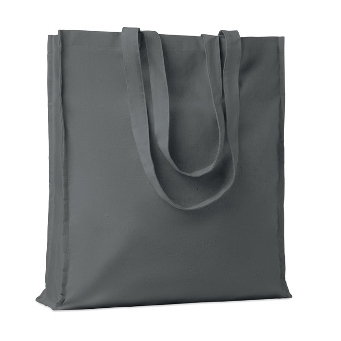 Shopper in cotone c/soffietto dark grey item picture front