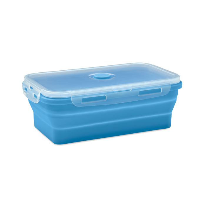 Collapsible silicone lunch box Blu Bambino item picture open