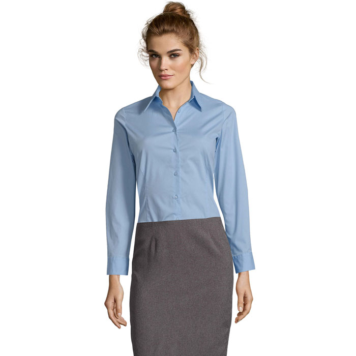 EDEN STRETCH WOMEN SHIRT Azzurro Brillante item picture front