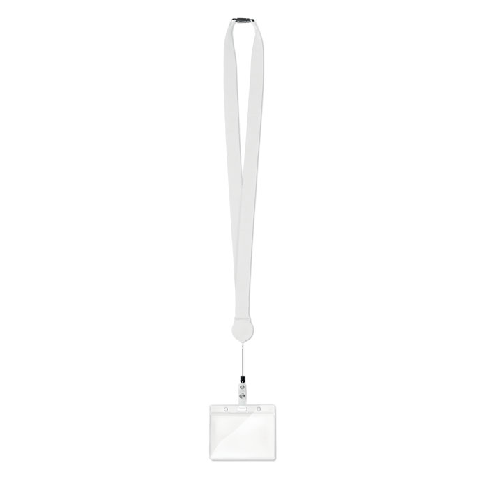 Lanyard retractable clip Bianco item picture back