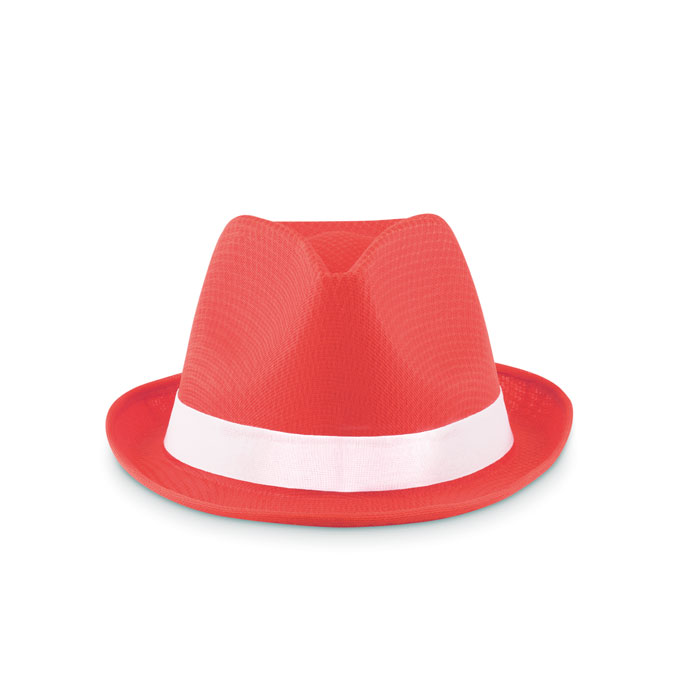 Coloured polyester hat Rosso item picture back