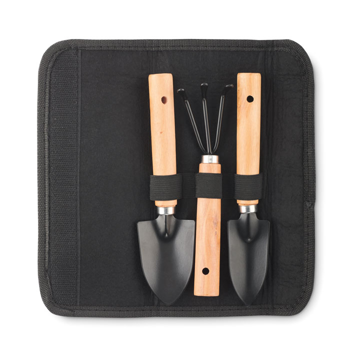 3 garden tools  in RPET pouch Nero item picture front