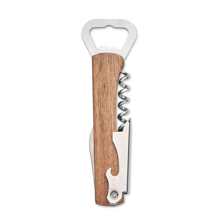 3 in 1 bamboo bottle opener Legno item picture back