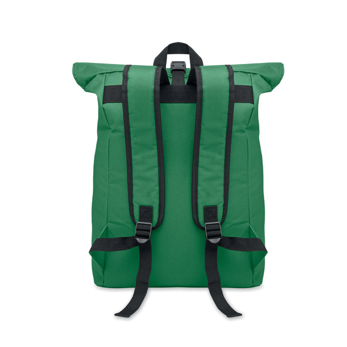 600Dpolyester rolltop backpack Verde Scuro item picture open