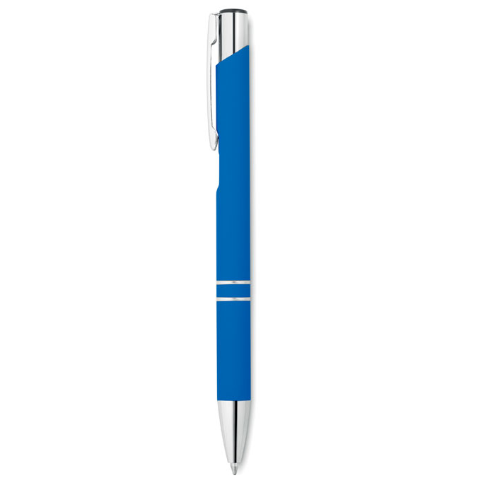 Ball pen in rubberised finish Blu Royal item picture front