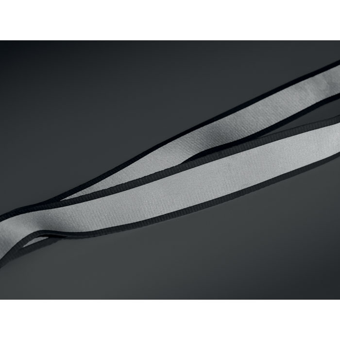 Lanyard RPET riflettente Nero item picture open