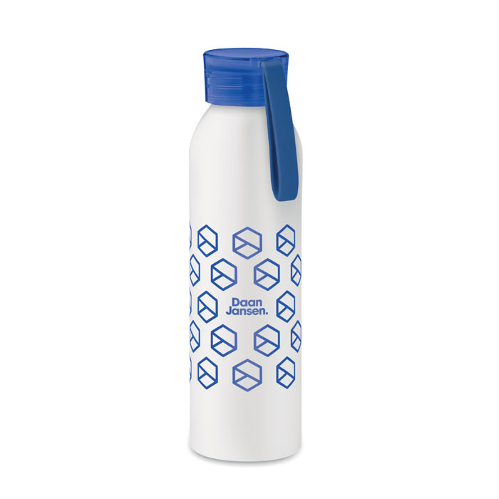 Recycled aluminum bottle Bianco/Blu item picture printed