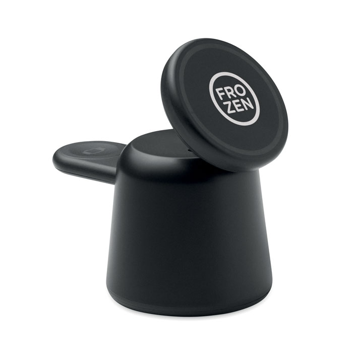 3 in 1 wireless charger 15W Nero item picture printed