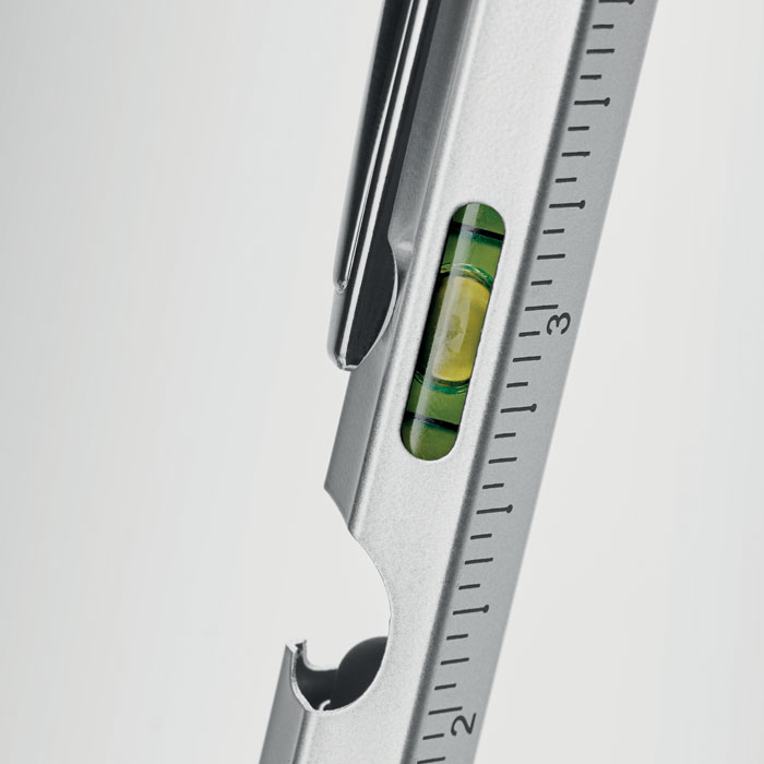 Spirit level pen with ruler Argento Opaco item picture top