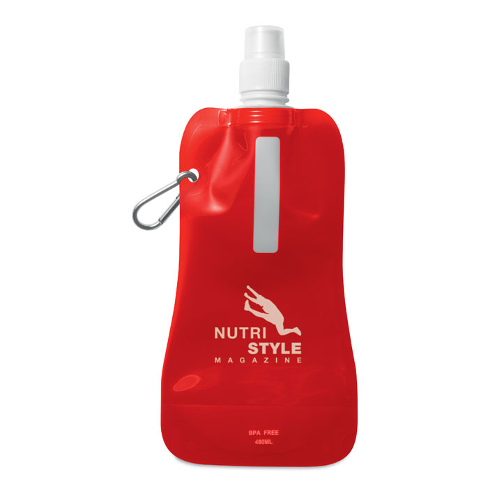 Foldable water bottle Rosso Trasparente item picture printed