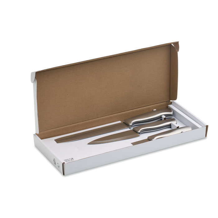Set 3 coltelli in acciaio inox Argento item picture back