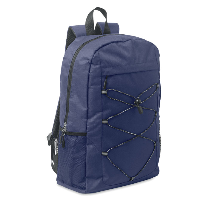 600D RPET polyester backpack Blu item picture front