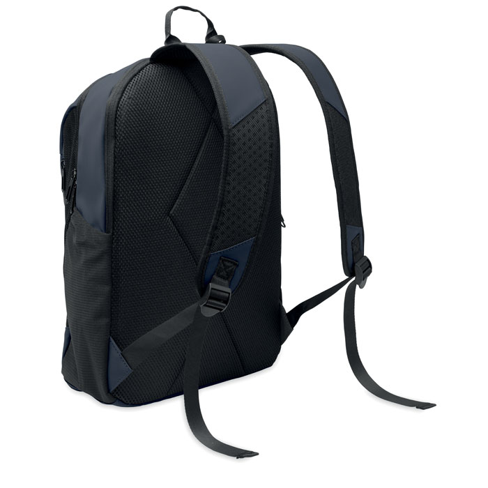 15" soft PU laptop backpack Francese Navy item picture back