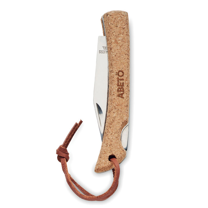 Foldable knife with cork Beige item picture printed