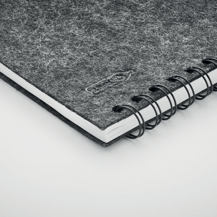 A5 RPET felt cover notebook Grigio Pietra item detail picture