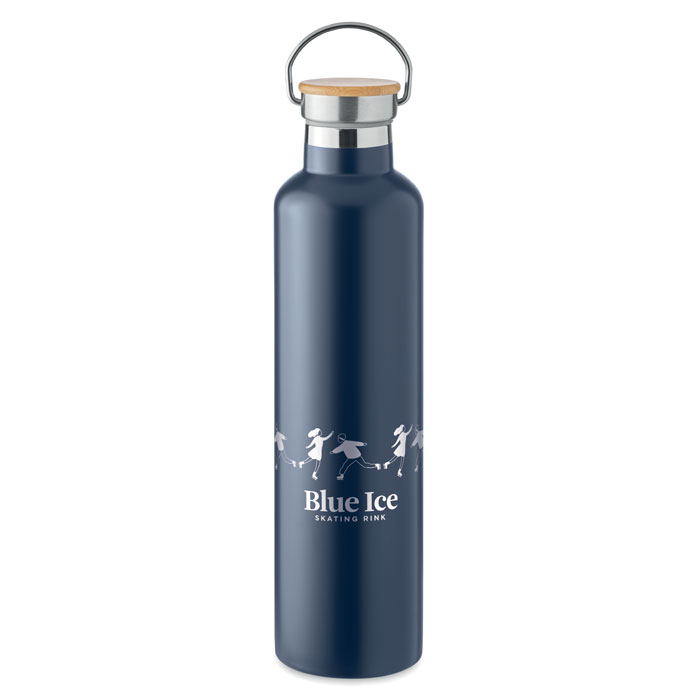 Double wall flask 1L Francese Navy item picture printed