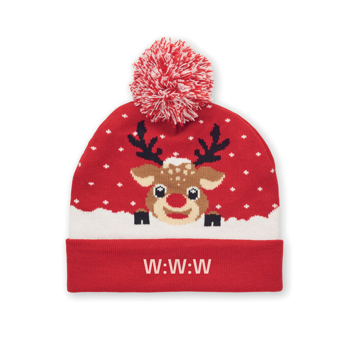 Christmas knitted beanie Rosso item picture printed