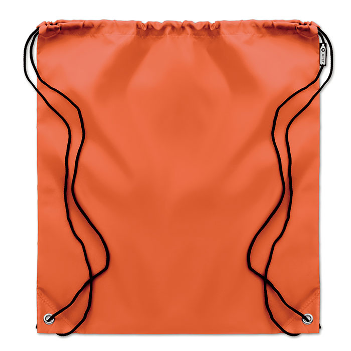 190T RPET drawstring bag Arancio item picture front