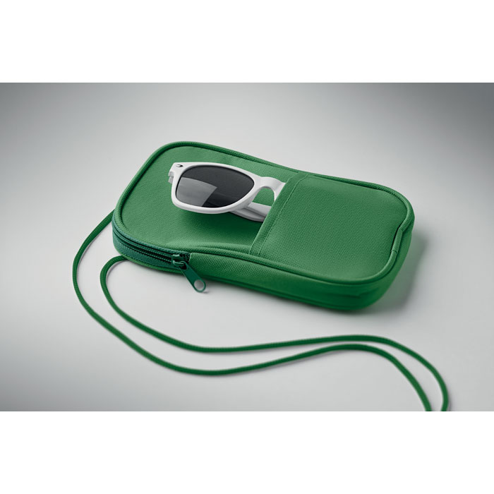 RPET cross body travel pouch Verde item detail picture