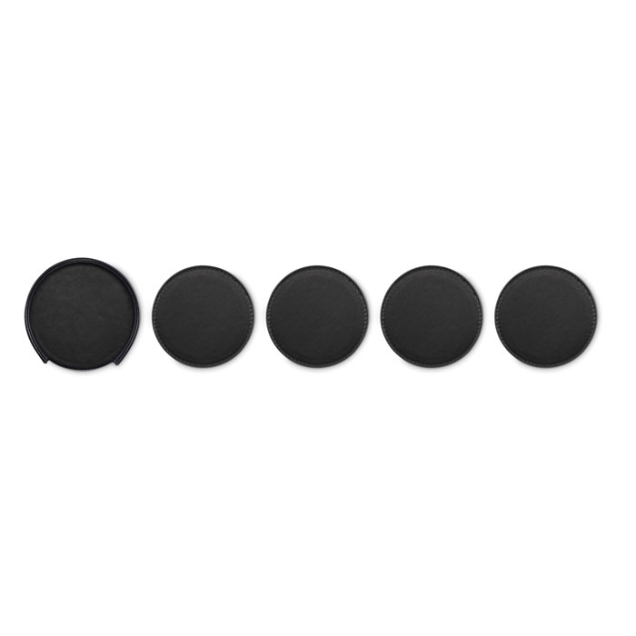 Set of 4 PU coasters Nero item picture 1