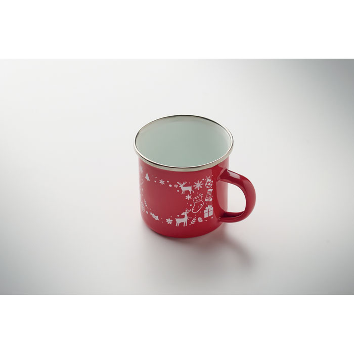 Tazza smaltata natalizia 300ml Rosso item picture side